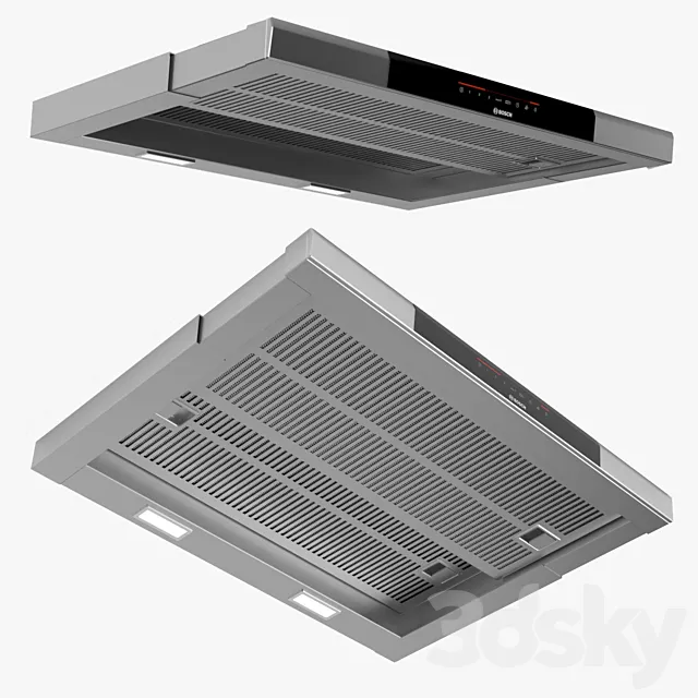 Bosch 60cmTelescopic cooker hood Serie 8 DFS067J50B Brushed steel 3ds Max