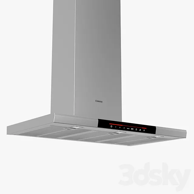 Bosch 90 cm wide Chimney extractor hood DWB098J50B Serie 8 3ds Max