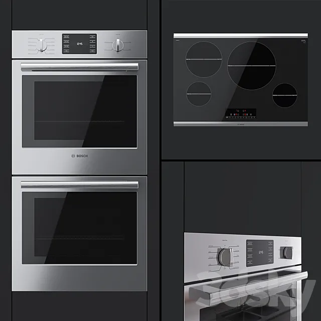 Bosch – dual oven HBN5651UC and hob NIT8068SUC 3DSMax File
