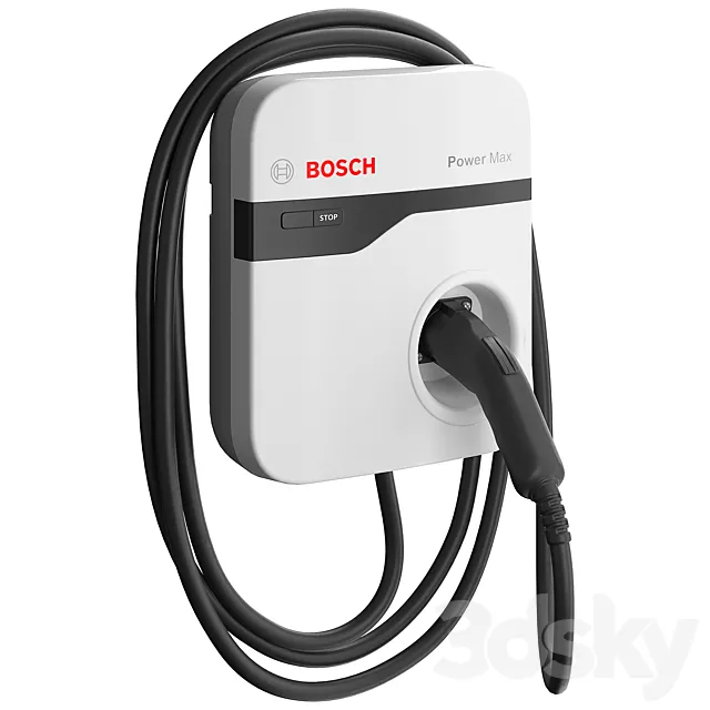 Bosch Electric Car Power Max Charging Station 3ds Max