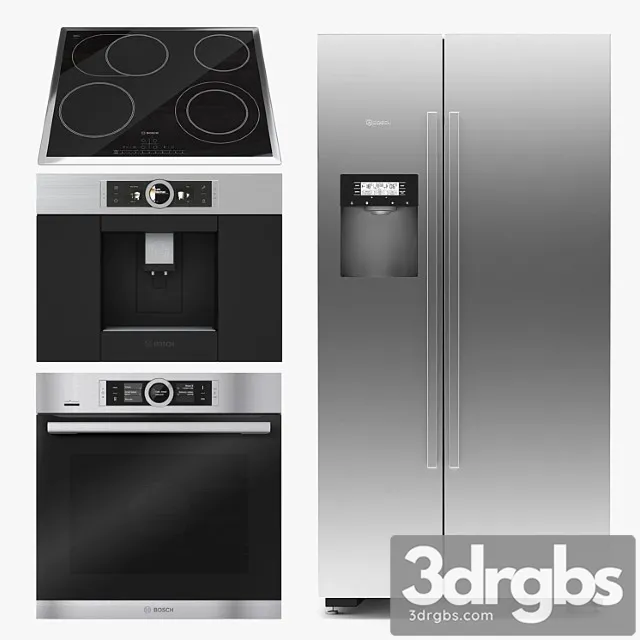 Bosch fridge cooktop oven cooktop coffee machine 2 3dsmax Download