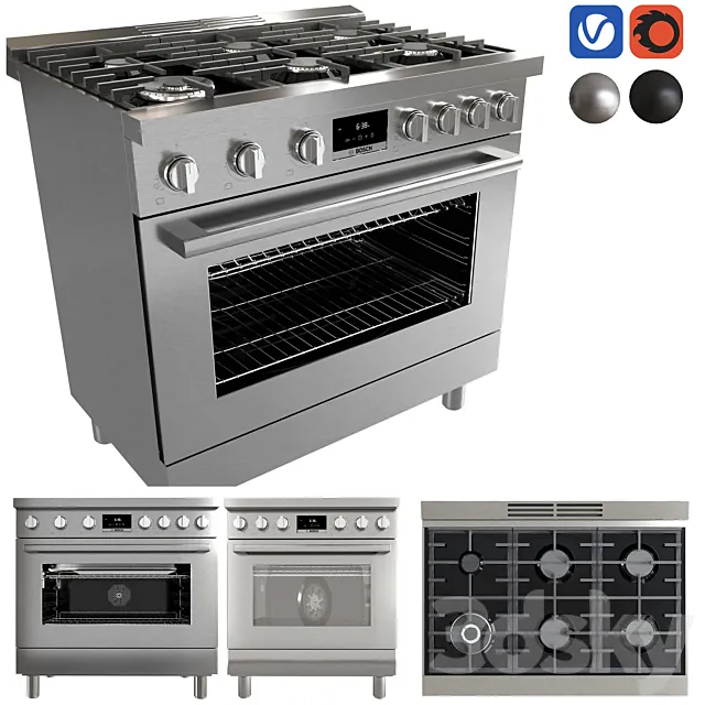 BOSCH HDS8655U & HDS8055U range cooker 3DS Max Model