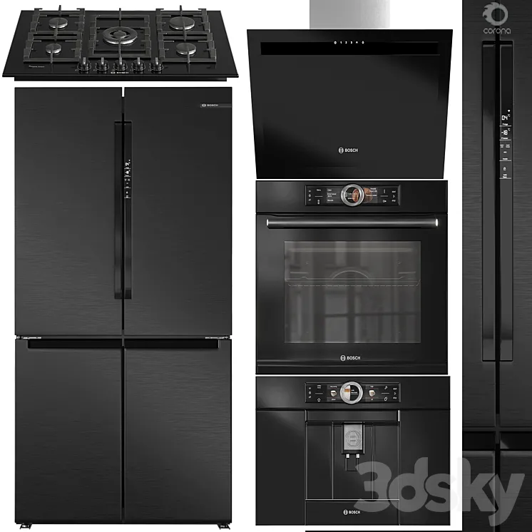 Bosch kitchen appliance Set01 3DS Max Model