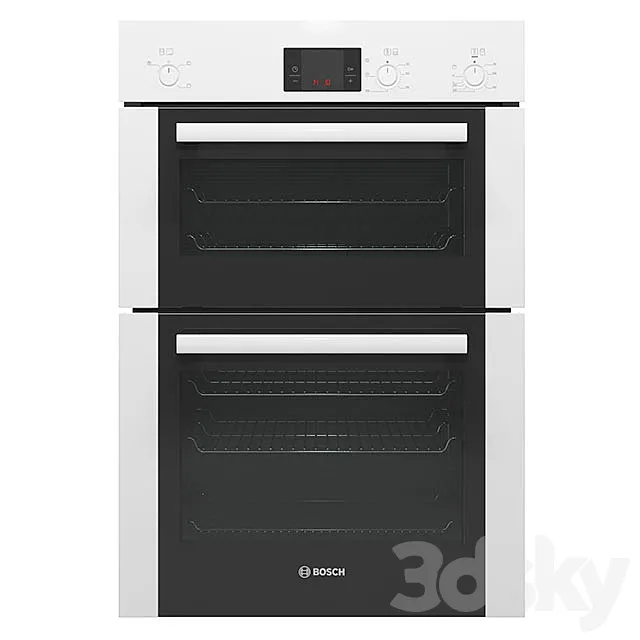 Bosch Serie6 Double White Oven HBM13B221B 3ds Max