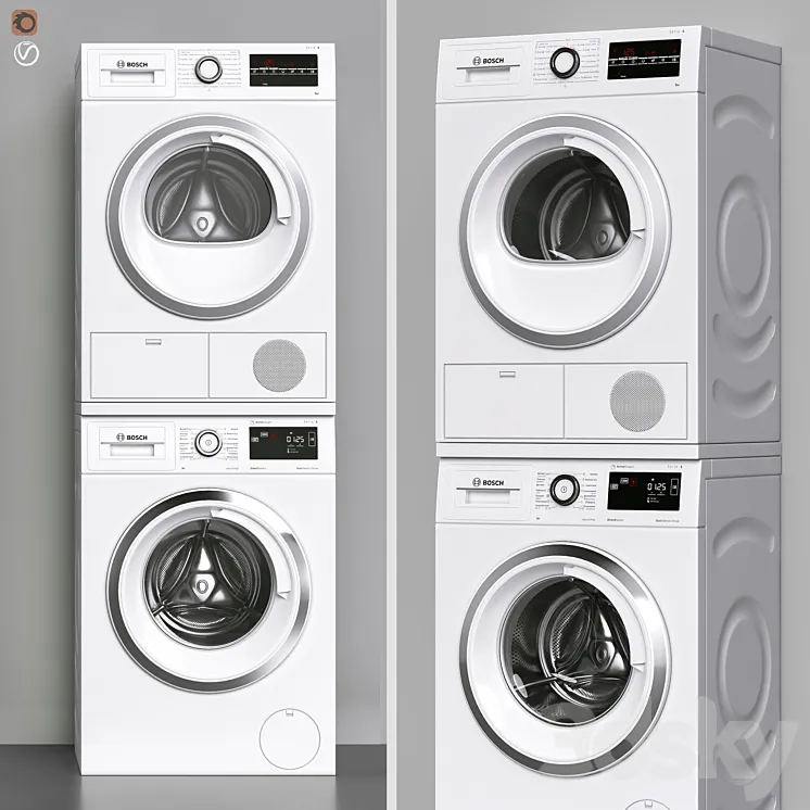 BOSCH washing machine and dryer 3DS Max