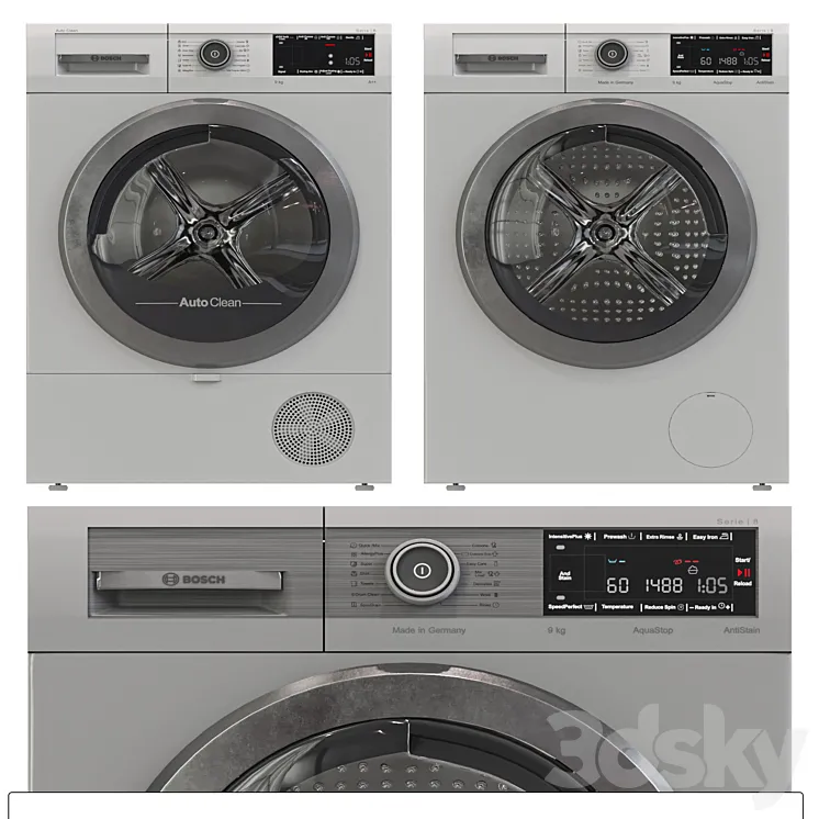 Bosch washing machine & Dryer 3DS Max