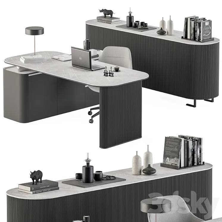 Boss Desk Black and Gray – Office Furniture 236 3DS Max