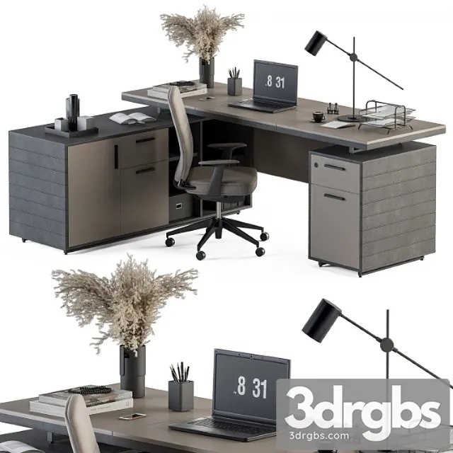 Boss desk cream and black – office furniture 255
