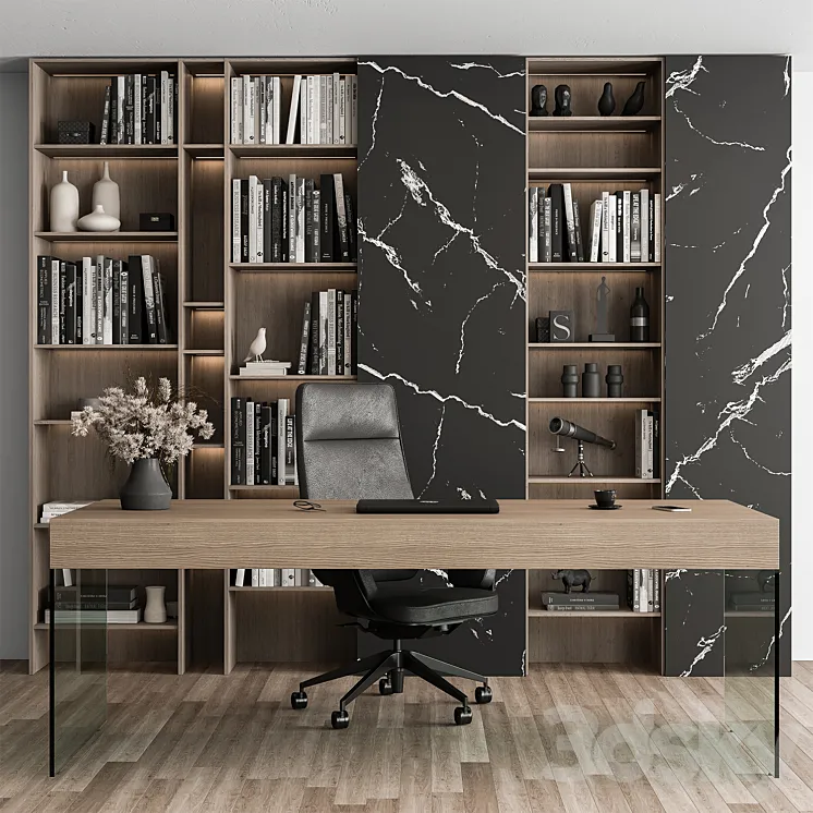 Boss Desk Set – Office Furniture 411 3DS Max Model