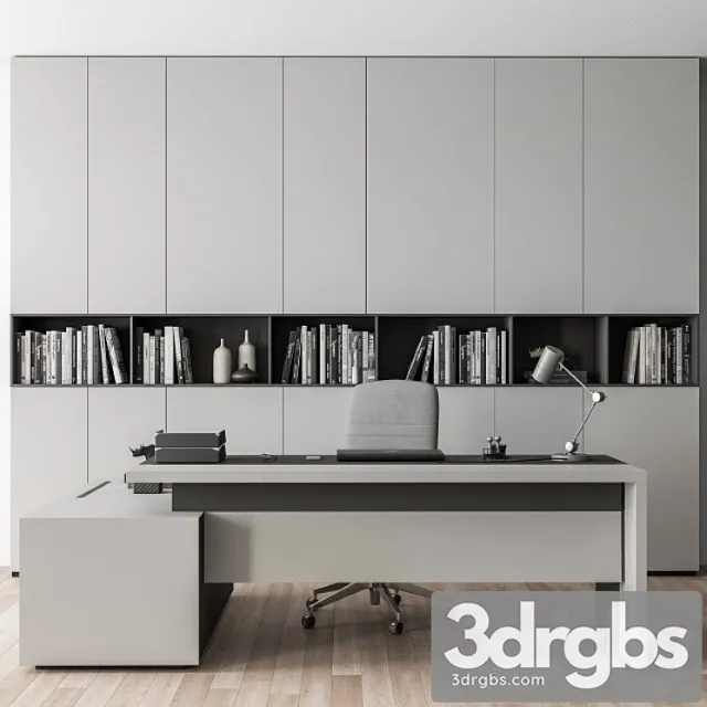 Boss desk with library gray set – office furniture 249