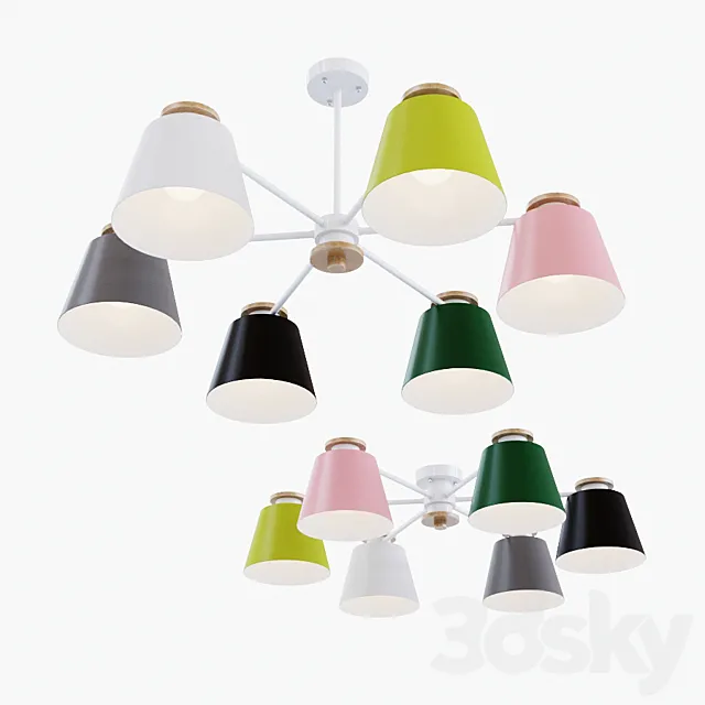 BOTIMI Set of 4 ceiling lights 3ds Max