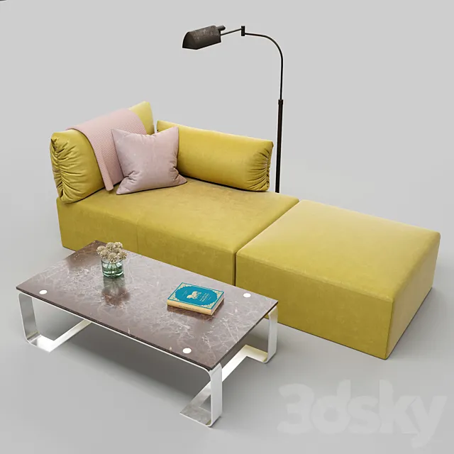 bottega veneta tassello sofa set 3ds Max