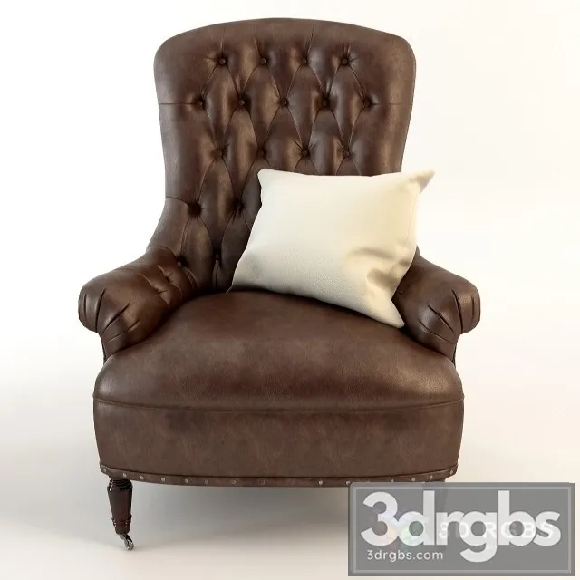 Bottery Barn Tufted Leather Chair 3dsmax Download