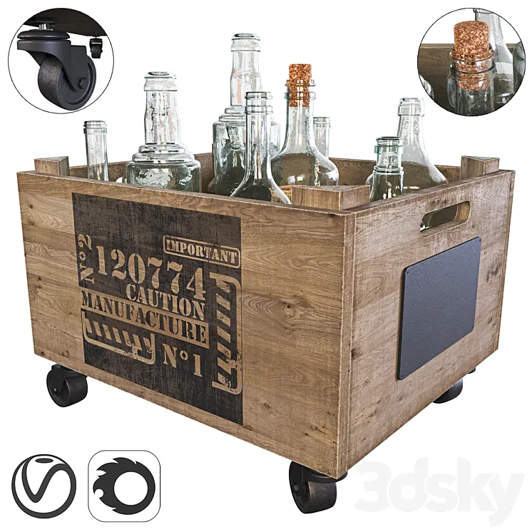 bottle crate 3DS Max Model