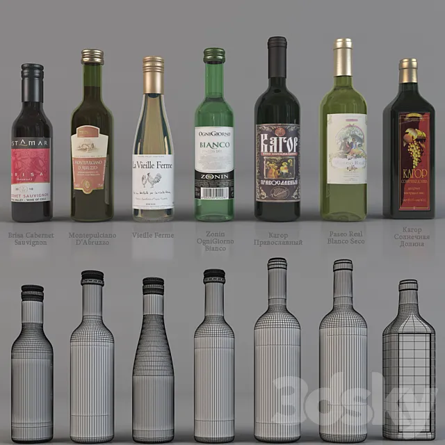 Bottles of wine 3DSMax File