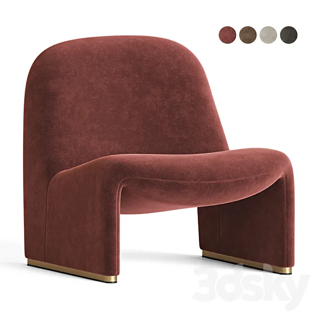 Boucle Alky Lounge Chair Giancarlo Piretti 3DSMax File