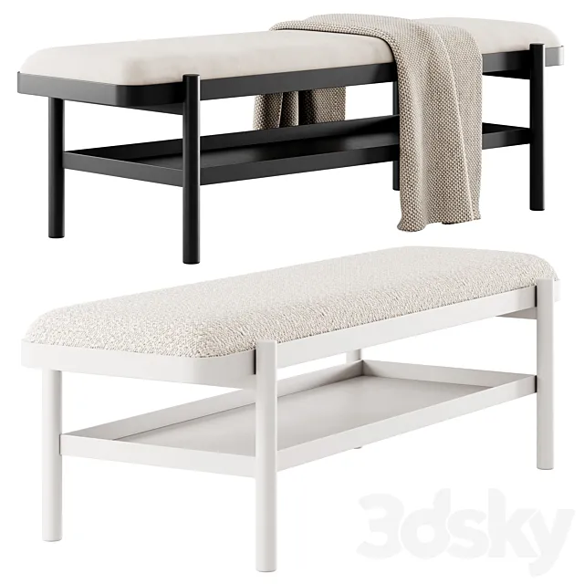 Boucle bench Virk by Arcticle 3ds Max