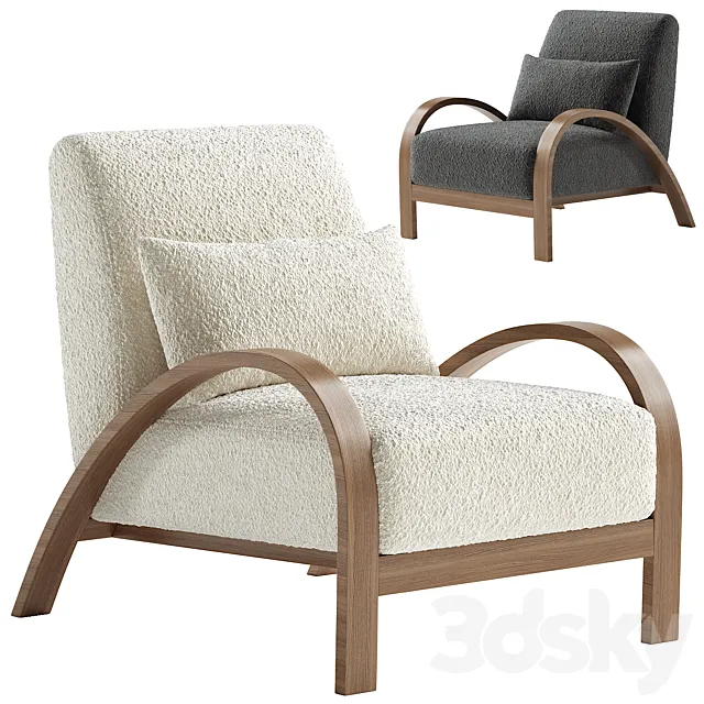 Boucle Bentwood Armchair 3DS Max Model