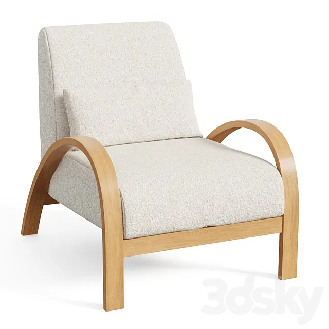 Boucle bentwood armchair 3ds Max