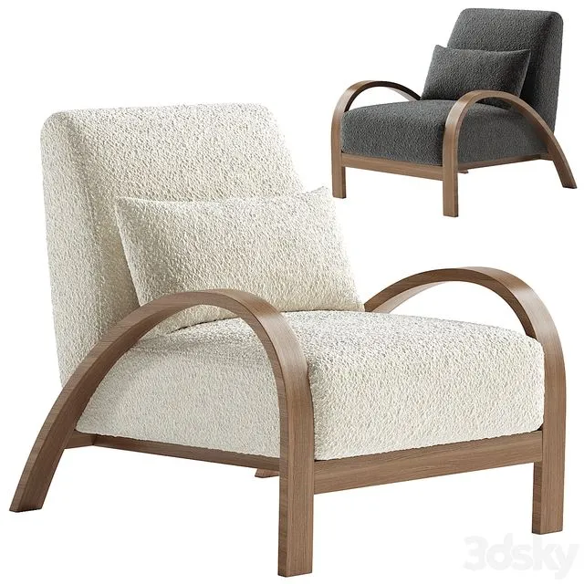 Boucle Bentwood Armchair 3dsMax Model