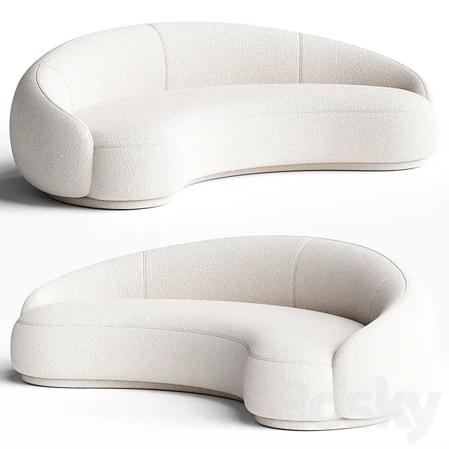 Boucle Curved Sofa 3ds Max