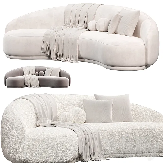 Boucle Curved Sofa by sixthersidence 3ds Max