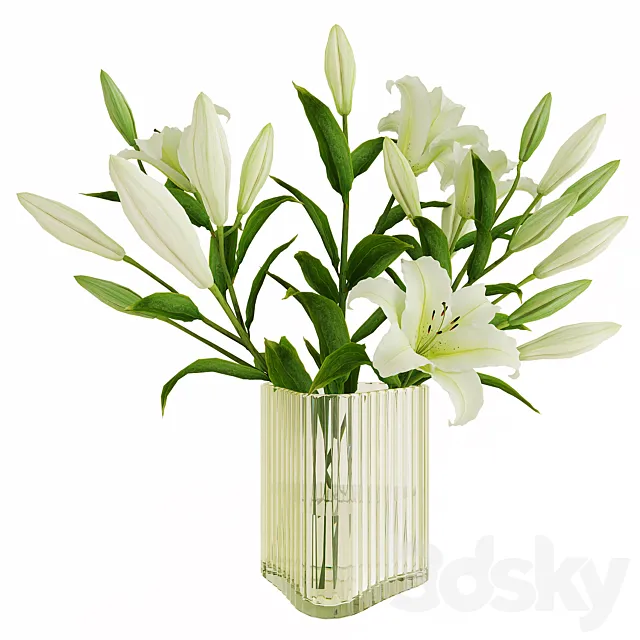 Bouquet 04 white lilies 3dsMax Model