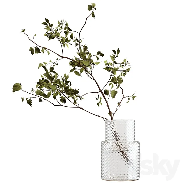 Bouquet branch in a vase 3ds Max