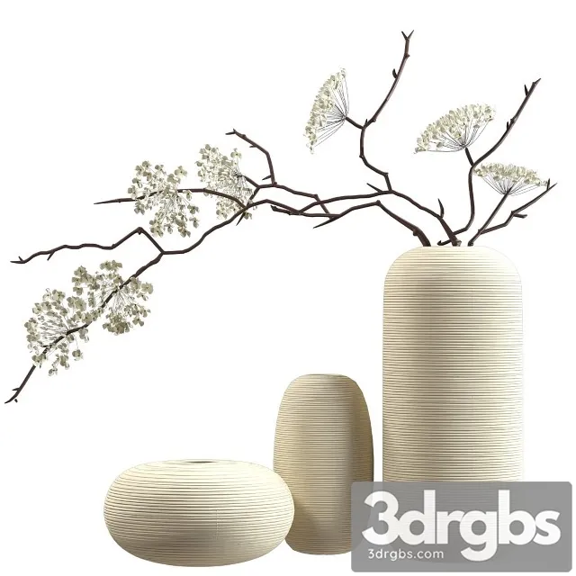 Bouquet Flowering Branches Ceramic Vases 3dsmax Download