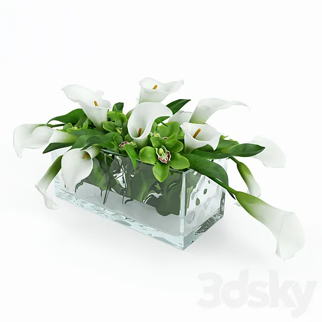 Bouquet in a glass vase 3ds Max