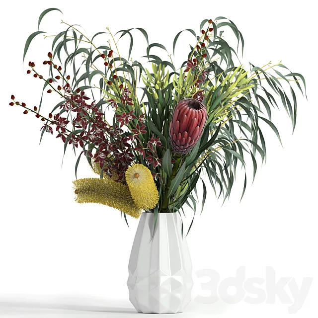 Bouquet in Katsura vase 3DSMax File