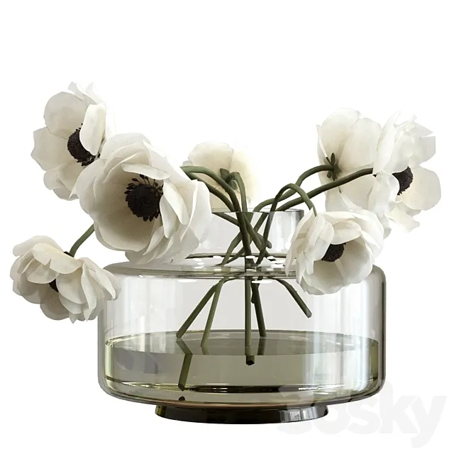 Bouquet of anemones 3DS Max Model