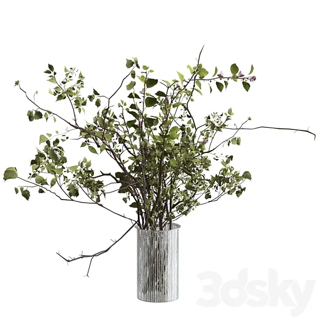 Bouquet of branches and flowers 3ds Max