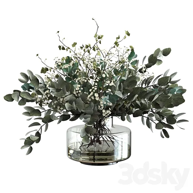 Bouquet of branches and herbs 3ds Max