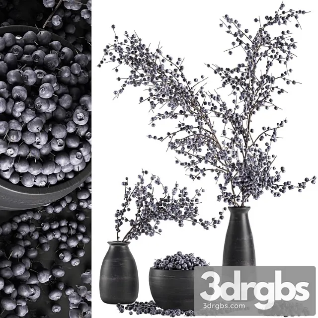 Bouquet Of Branches With Berries 549 Branches 3dsmax Download