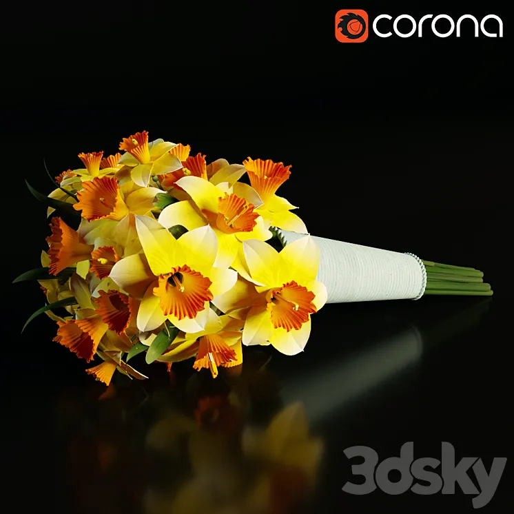 Bouquet of daffodils 3DS Max