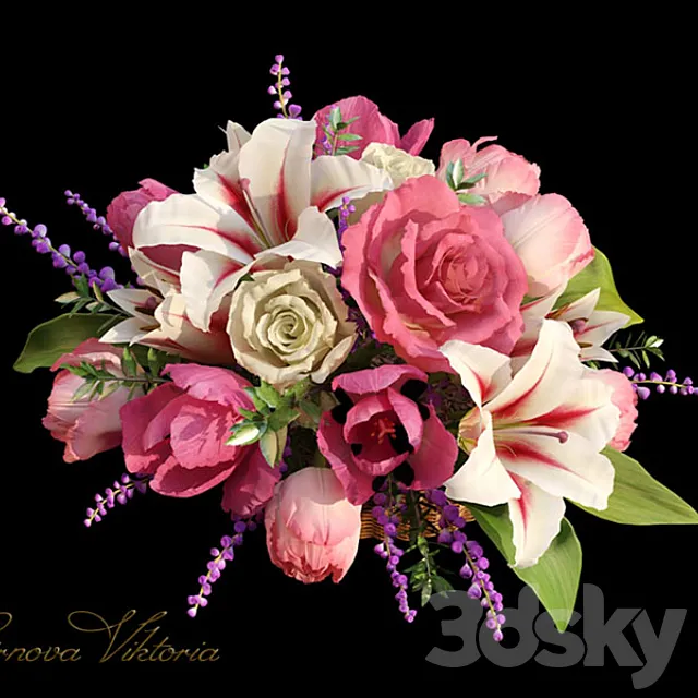 bouquet of different colors 3DS Max Model