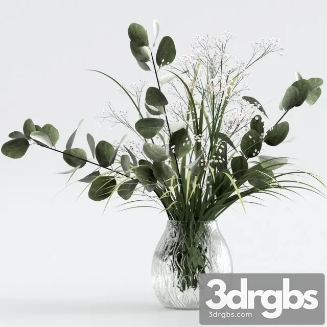 Bouquet of Eucalyptus with Grass and Flowers 3dsmax Download