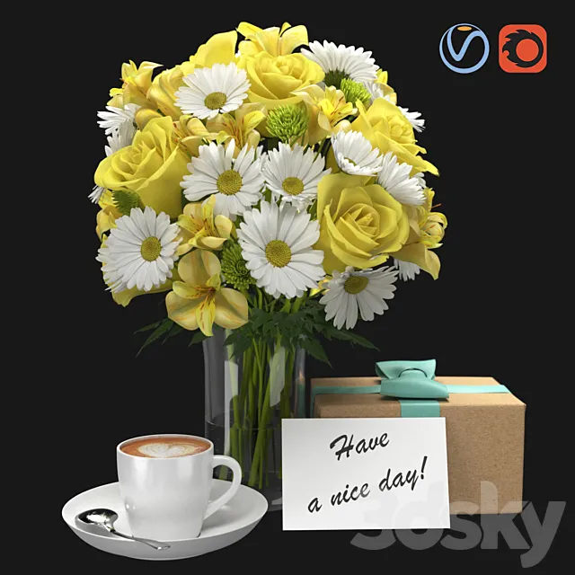 Bouquet of flowers 3ds Max