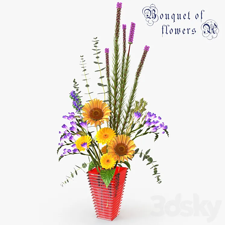 Bouquet of flowers A 3DS Max Model