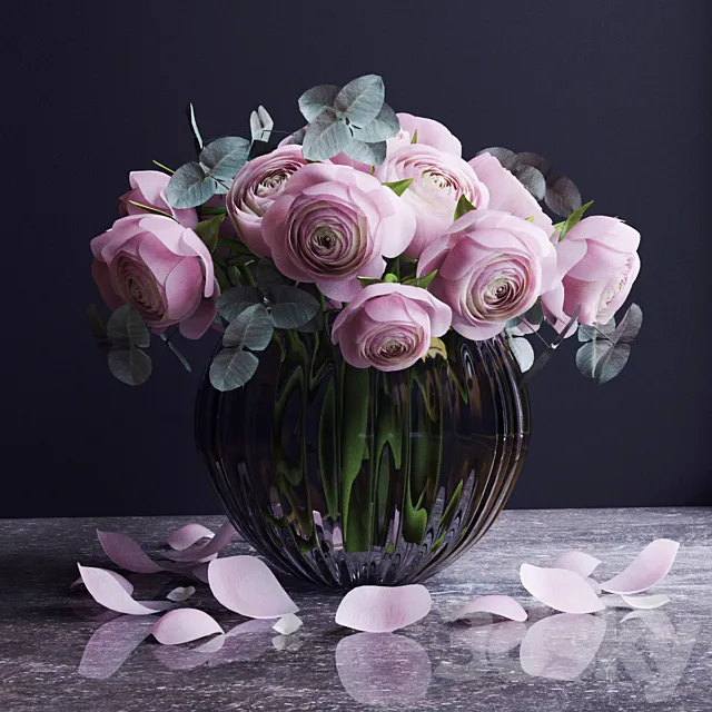 Bouquet of flowers in a vase 7 3DSMax File