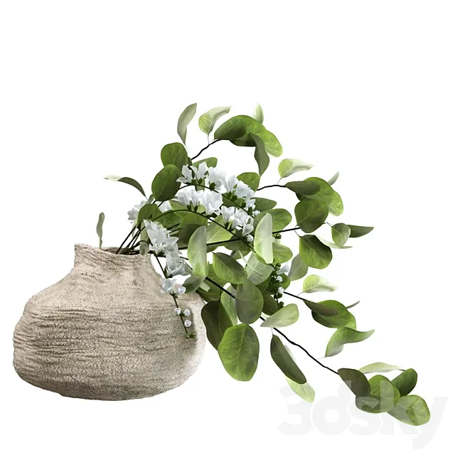 Bouquet of freesia and eucalyptus 3dsMax Model