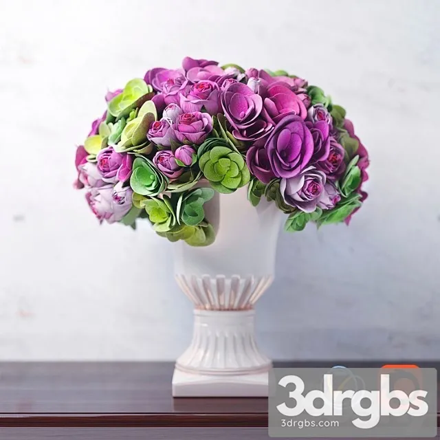 Bouquet Of Ghortensia Flowers And Roses 3 3dsmax Download