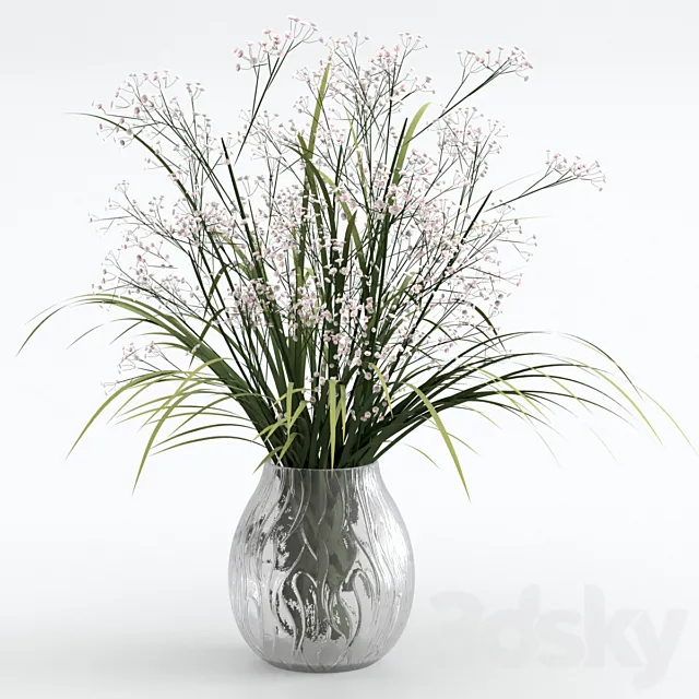 Bouquet of grass with flowers 3DSMax File
