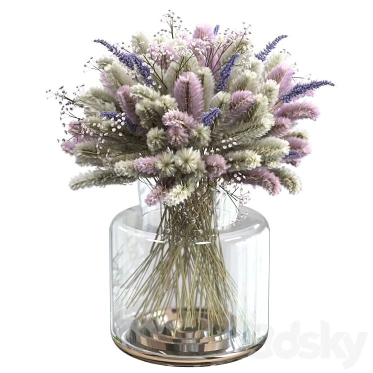 Bouquet of lagurus and lavender 3DS Max Model