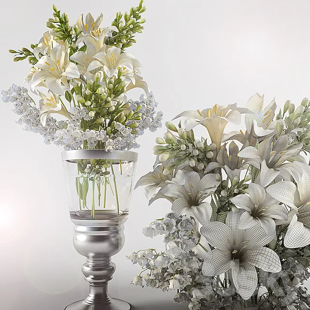 bouquet of lilies with: lilies of the Valley 3DSMax File