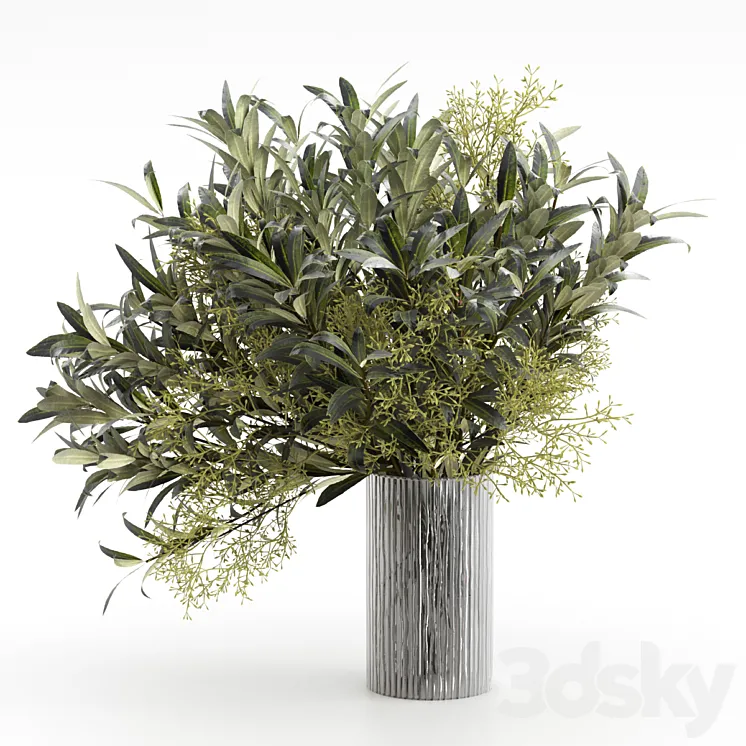 Bouquet of olive branches. 3DS Max