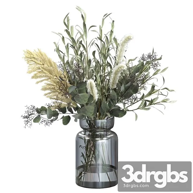 Bouquet of olive with pennisetum and pampas grass