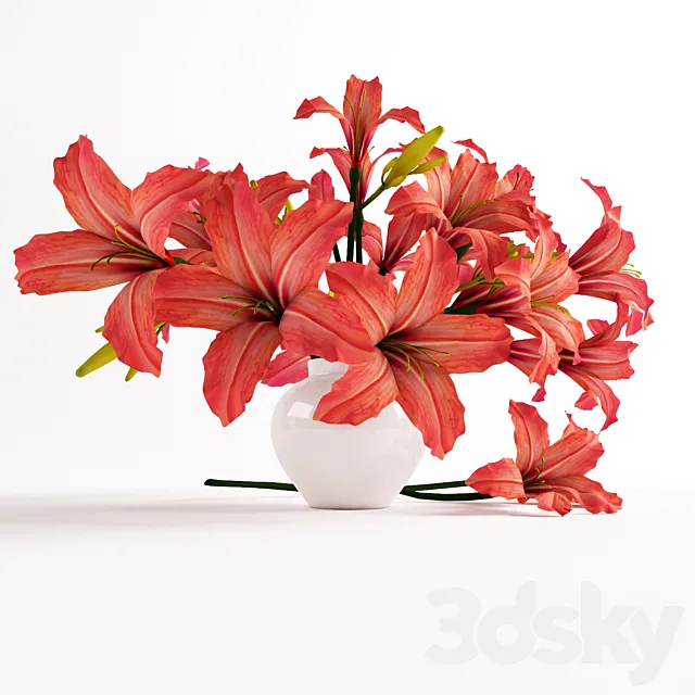 Bouquet of orange lilies 3DS Max Model