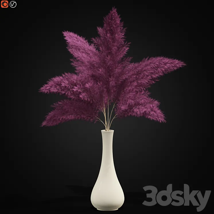 Bouquet of pink pampas 3DS Max Model